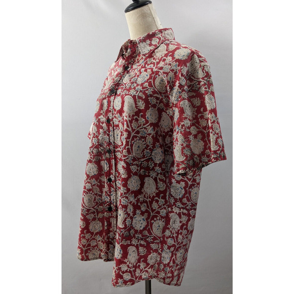 Polo Jeans Company Ralph Lauren Short Sleeve Button Down Large Red Floral Print - Picture 6 of 6